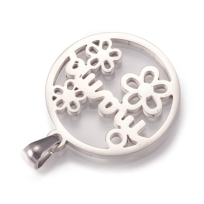 Non-Tarnish 304 Stainless Steel Pendants STAS-N096-02P-1