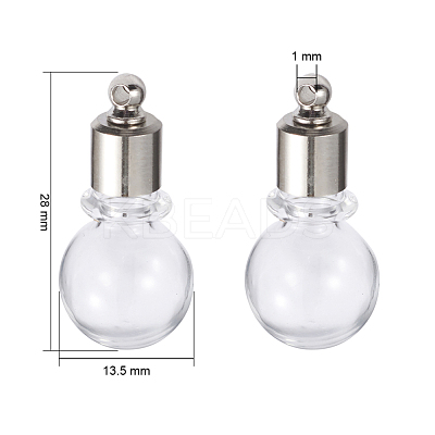 Transparent Glass Wishing Pendants GLAA-YW0001-02P-1