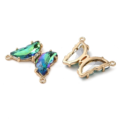 Brass Pave Faceted Glass Connector Charms FIND-Z020-03S-1