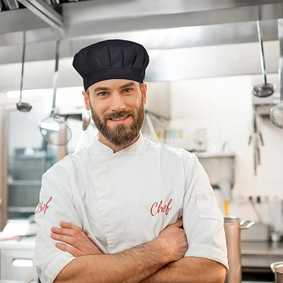 2Pcs Adjustable Polycotton Chef Hat AJEW-CN0002-25B-1