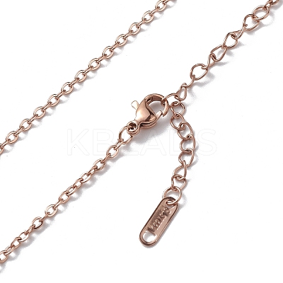Ion Plating(IP) 304 Stainless Steel Cable Chain Necklace for Men Women NJEW-K245-025C-1