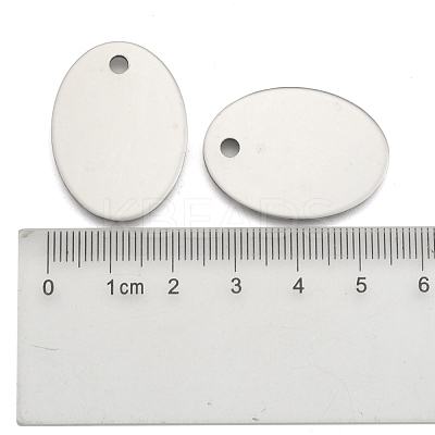 Tarnish Resistant 201 Stainless Steel Oval Stamping Blank Tag Pendants STAS-S031-04-1
