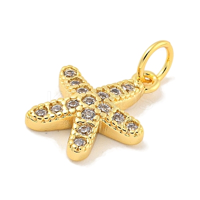 Rack Plating Brass Micro Pave Clear Cubic Zirconia Pendants KK-B093-02H-G-1