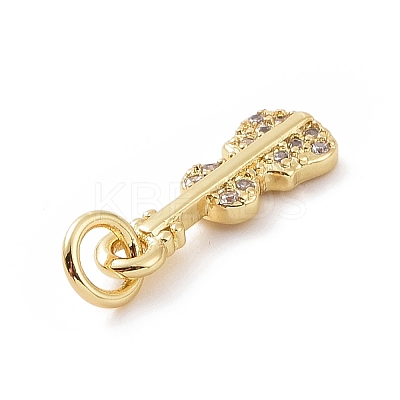 Brass Micro Pave Cubic Zirconia Charms KK-C012-13G-1