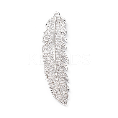 Rack Plating Brass Micro Pave Clear Cubic Zirconia Big Pendants KK-L155-65P-1