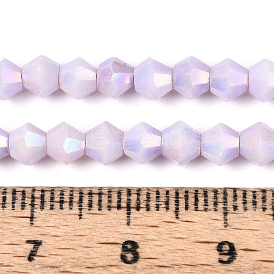 Anti-Tarnish Electroplate Bicone Glass Beads Strands X-EGLA-T021-4mm-16-01-1