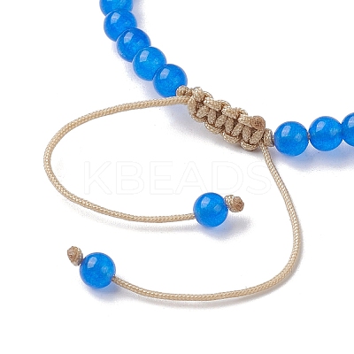 10Pcs Natural & Dyed Malaysia Jade Beaded Bracelet BJEW-JB10074-1