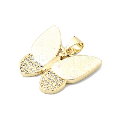 Brass Micro Pave Clear Cubic Zirconia Pendants KK-A221-16c-G-1
