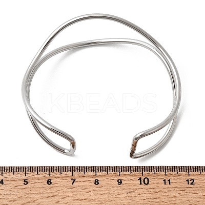 304 Stainless Steel Cuff Bangles for Women LS-BJEW-Z150-01P-02-1