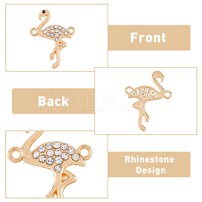 50Pcs Alloy Jet and Crystal Rhinestone Connector Charms FIND-DC0002-57-1