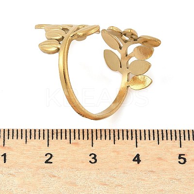 304 Stainless Steel Adjustable Open Cuff Rings for Women RJEW-U060-03G-G-1