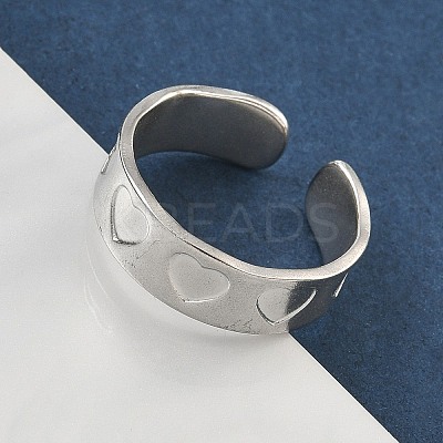 304 Stainless Steel Open Cuff Rings for Women RJEW-A079-05C-P-1