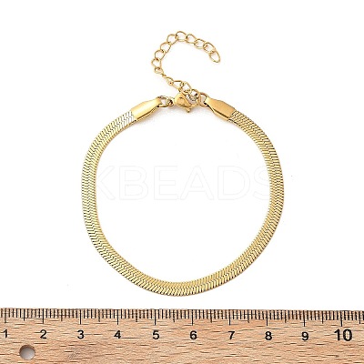 304 Stainless Steel Herringbone Chains Bracelet for Men Women BJEW-D450-01G-02-1