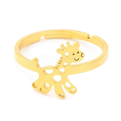 201 Stainless Steel Adjustable Ring for Women RJEW-D082-04G-1