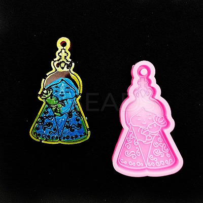 Mother's Day Mother Hug Baby Silicone Pendant Molds AJEW-M221-03A-1