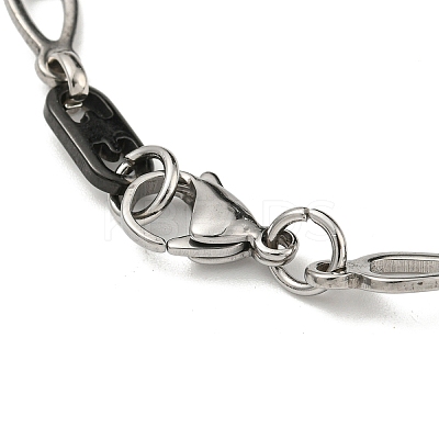 Two Tone 201 Stainless Steel Teardrop & Oval Link Chain Bracelet BJEW-B078-39BP-1
