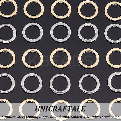 50Pcs 2 Style 304 Stainless Steel Linking Rings STAS-UN0041-33-1