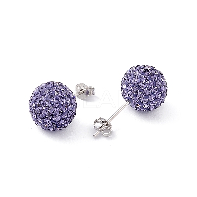925 Sterling Silver Austrian Crystal Rhinestone Ear Stud Q286G221-1