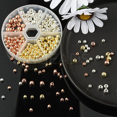 330Pcs 6 Style 3 Colors Electroplate Non-magnetic Synthetic Hematite Beads Strands G-FS0001-07-1
