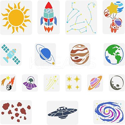 17Pcs 17 Styles PET Hollow Out Drawing Painting Stencils Sets DIY-WH0383-0044-1