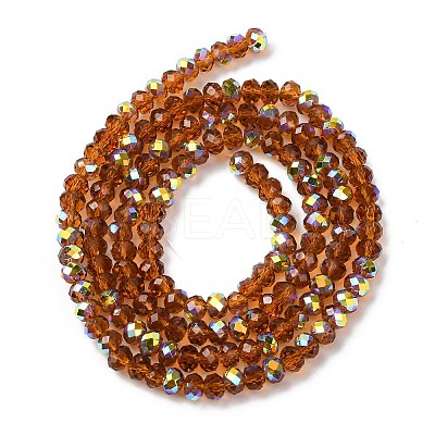 Electroplate Transparent Glass Beads Strands EGLA-A046-01A-12-1