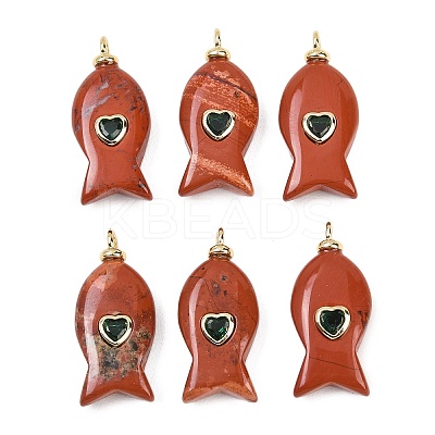 Natural Red Jasper Pendants G-Z134-06G-06-1