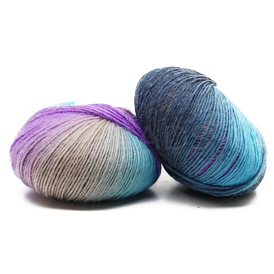 Rainbow Single-strand Dyed Thread Gradient Color Pure Wool Thread YCOR-PW0001-001M-1