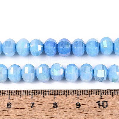 Anti-Tarnish Electroplate Glass Beads Strands GLAA-T025-8mm-19J-1