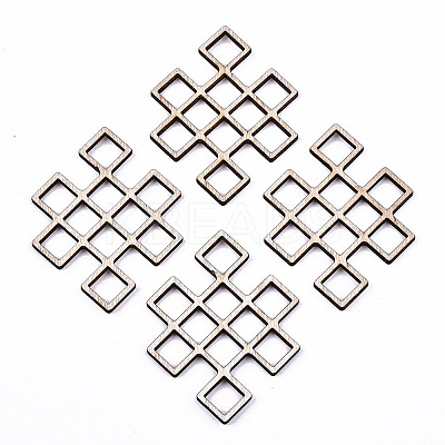 Unfinished Natural Poplar Wood Filigree Joiners Links LS-WOOD-S045-126-1