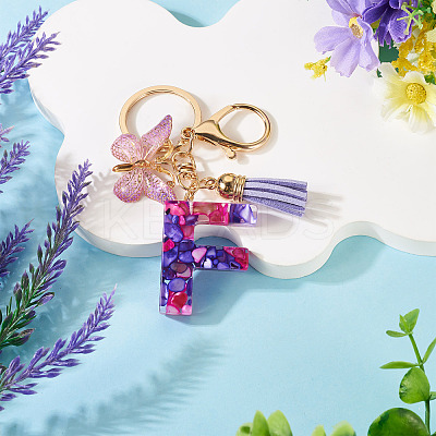 Resin Butterfly Pendant Keychains KEYC-TAC0034-03F-1