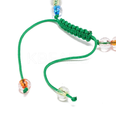 Acrylic Evil Eye & Round Lampwork Braided Bead Bracelet for Women BJEW-JB08379-02-1