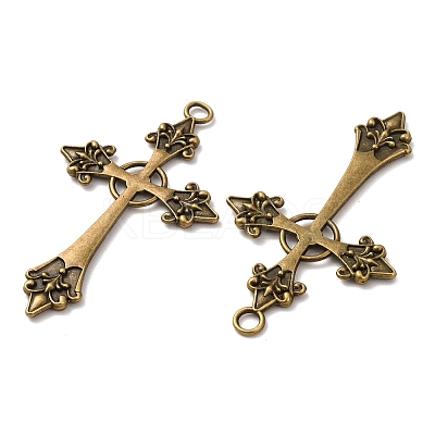 Cross Tibetan Style Alloy Big Pendants LS-TIBEP-Q058-04AB-FF-1