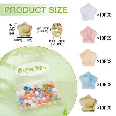 40Pcs 4 Colors Opaque Resin Beads RESI-TA0005-46-1