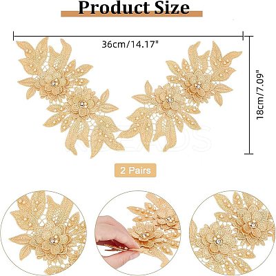 Polyester Embroidered Floral Lace Collar DIY-WH0326-47C-1