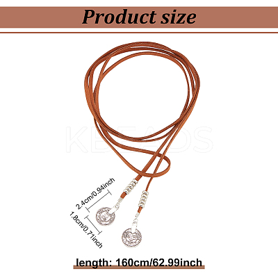 3Pcs 3 Colors Wool Cord Lariat Necklaces Set NJEW-AN0001-27-1