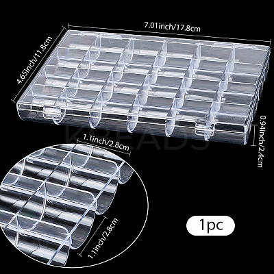 1Pc 24 Grids Plastic Nail Art Jewelry Storage Boxes OBOX-SP0001-01-1