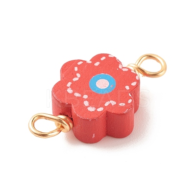 Spray Painted Wood Connector Charms PALLOY-JF01427-16-1