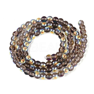 Electroplate Transparent Glass Beads Strands EGLA-Q132-4MM-A10-1