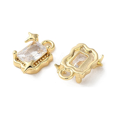 Brass Micro Pave Cubic Zirconia Charms KK-F872-08G-1