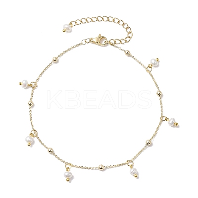 Soldered Brass Cable Chains Anklet AJEW-AN00574-1