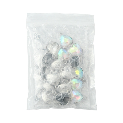 18Pcs 3 Colors Alloy Glass Links/Connectors GLAA-FS0001-95-1