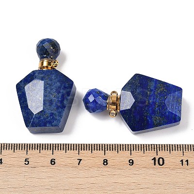 Natural Lapis Lazuli Openable Perfume Bottle Pendants G-I381-02G-06-1