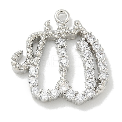 Rack Plating Brass Micro Pave Cubic Zirconia Pendants KK-L224-053P-1