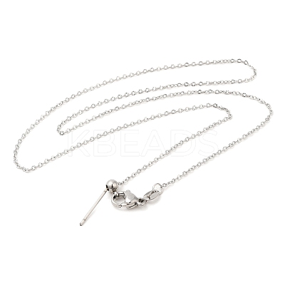Non-Tarnish 304 Stainless Steel Cable Chain Necklace for Women NJEW-G104-06P-1