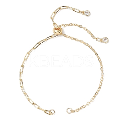 Brass Paperclip Chain Cable Chain Bracelet Slider Making AJEW-JB01523-1