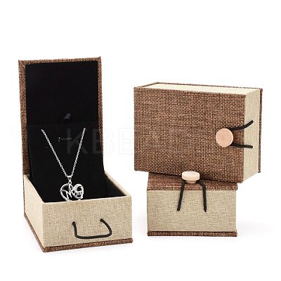 Rectangle Wooden Pendant Necklace Boxes  OBOX-N013-03-1