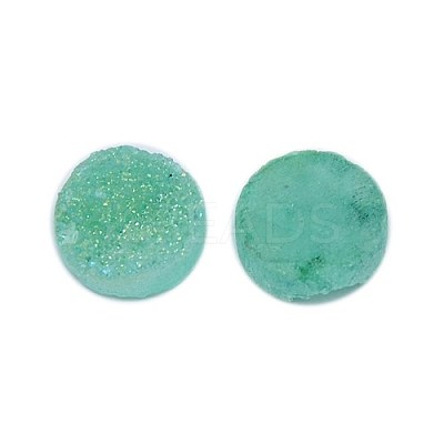 Electroplate Natural Druzy Crystal Cabochons G-L047-8mm-15-1