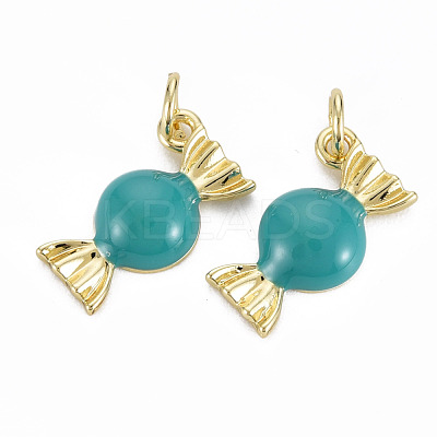 Brass Enamel Charms ENAM-S128-001O-NR-1