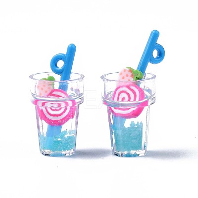 Imitation Fruit Tea Resin Pendants CRES-S359-31-1
