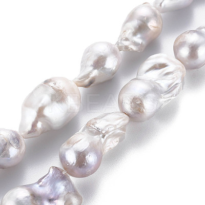 Natural Baroque Pearl Keshi Pearl Beads Strands PEAR-S019-04C-1